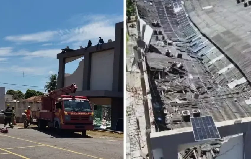 Teto de igreja desaba durante instalação de placas solares em Goiânia